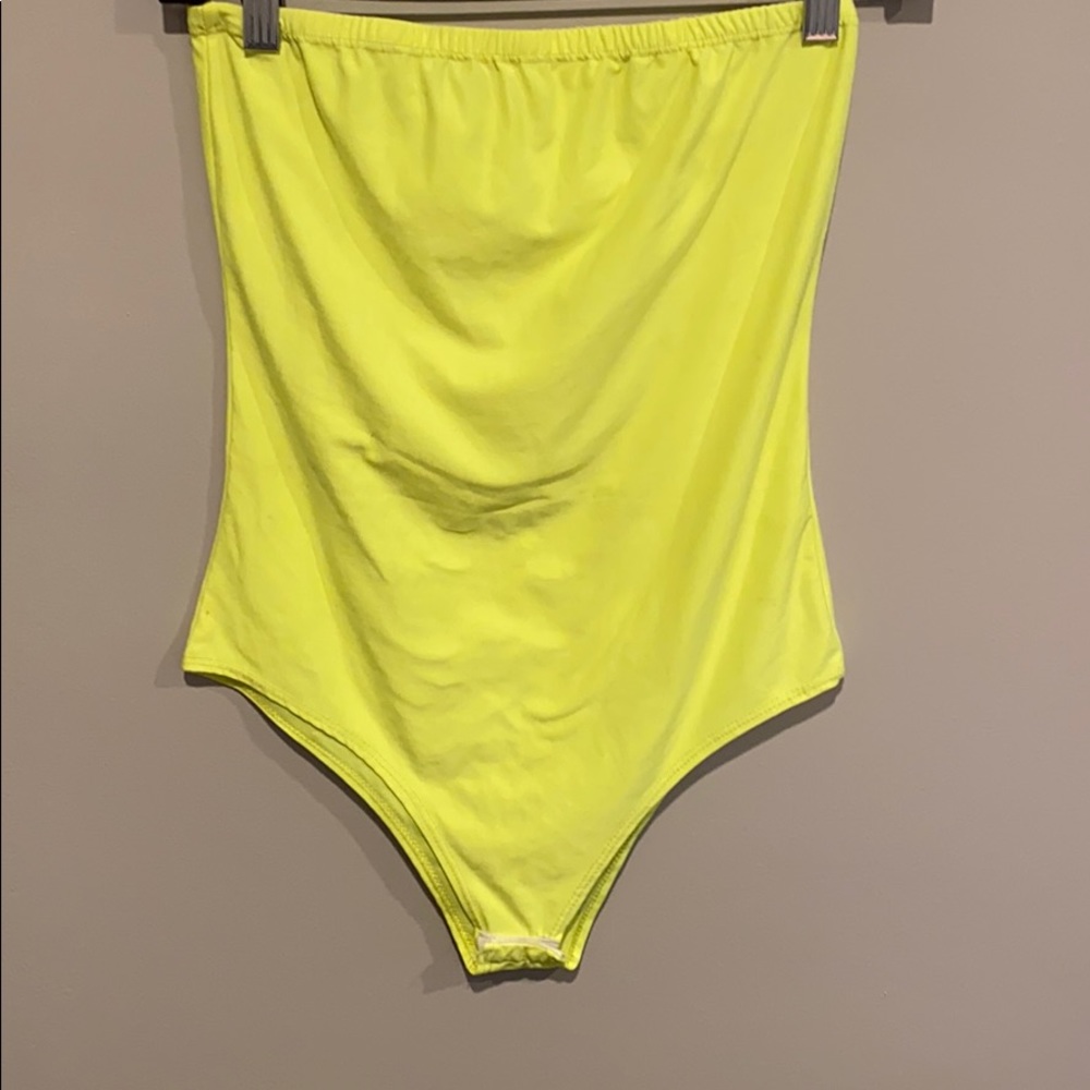 Neon Yellow Tube Top bodysuit